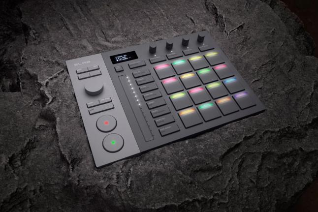 Serato SLAB, a Studio-native MIDI pad controller, key visual. By AlphaTheta & Serato.