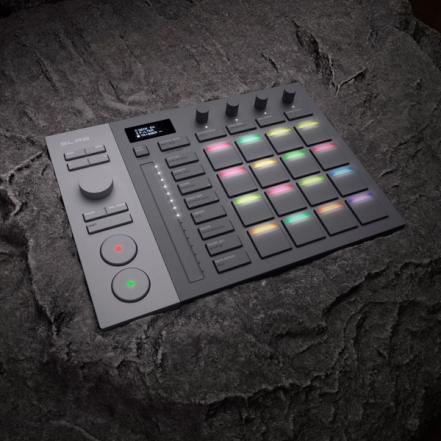 Serato SLAB, a Studio-native MIDI pad controller, key visual. By AlphaTheta & Serato.