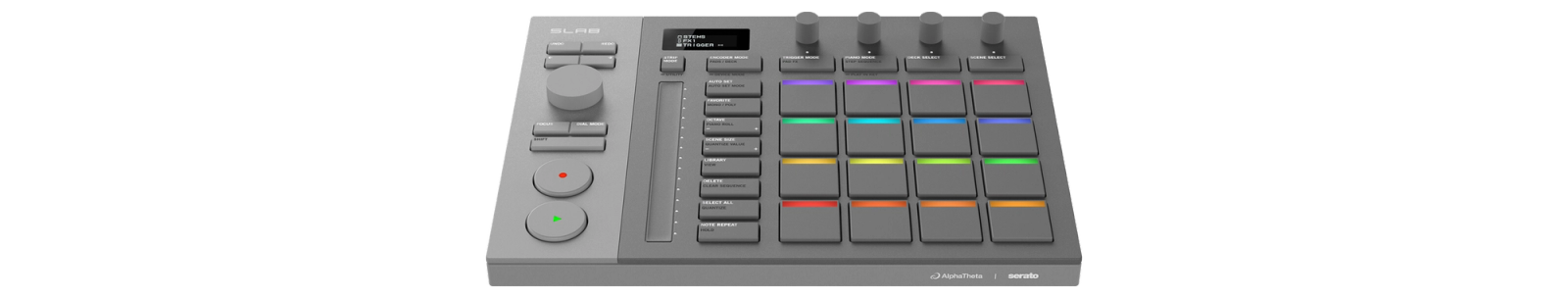 Serato SLAB, a Studio-native MIDI pad controller for beat making and music production.