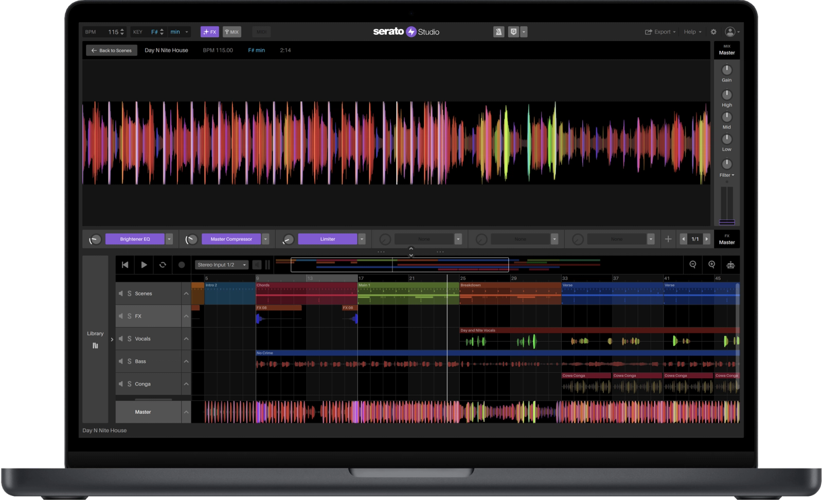Serato Studio v2.3.0 song view