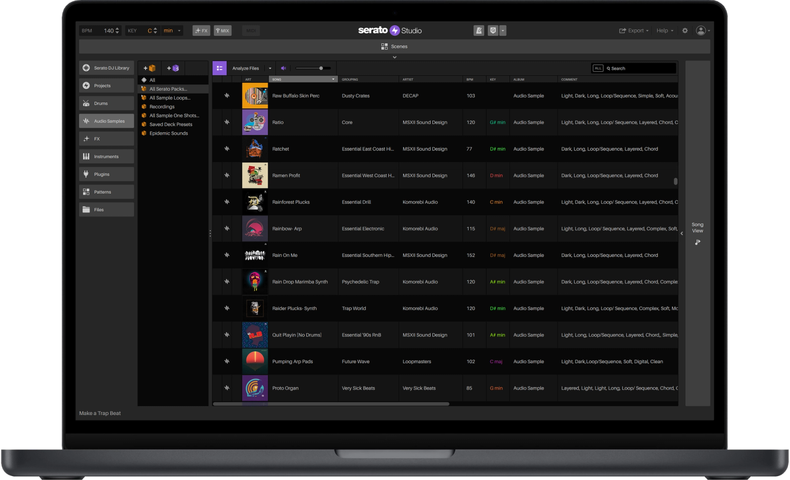 Serato Studio v2.3.0 integrated library